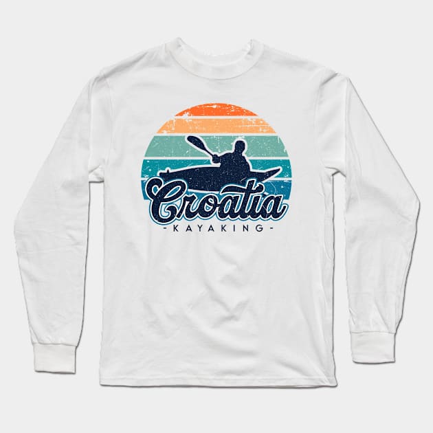 Croatia kayaking. Perfect present for mom mother dad father friend him or her Long Sleeve T-Shirt by SerenityByAlex